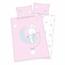 Flanelowa pościel dla dzieci do łóżeczka Jana Sta r pink, 135 x 100 cm, 40 x 60 cm