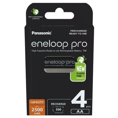 Panasonic Komplet polnilnih baterij BK-3HCDE/4BE2500mAh Ni-MH Eneloop PRO AA