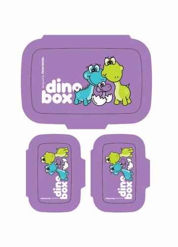 Tescoma Dino Zdrowe pudełka na drugie śniadanie 3 szt., fioletowy