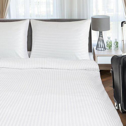 Lenjerie de pat de hotel din bumbac, albă, 140 x 200, 70 x 90 cm 140