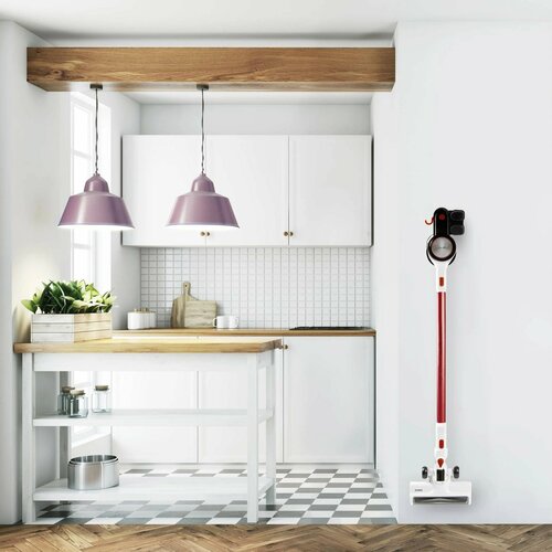 DOMO DO242SV tyčový aku vysávač 2v1, červená