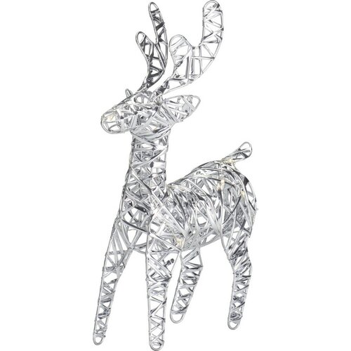 Świąteczny renifer świecący Silver, 21 x 14 cm, 30 mikro LED, na baterie