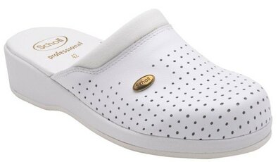 Scholl CLOG BACK GUARD - zdravotné pantofle PROFESIONAL, veľ. 41, biela
