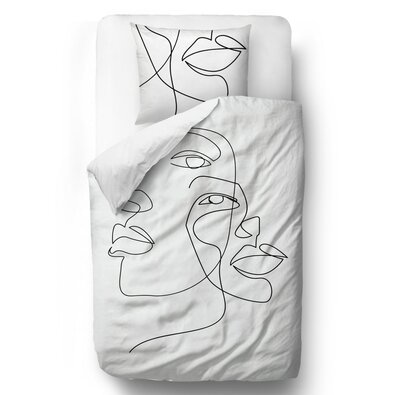 Lenjerie satin Butter Kings Abstract portrait, 140 x 200 cm, 70 x 90 cm