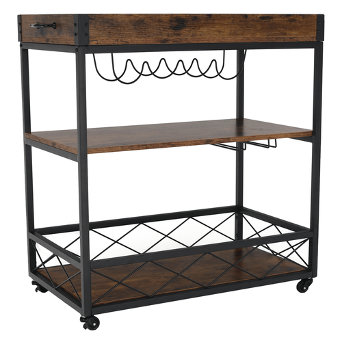 Servierwagen auf Rädern Sandrobraun  ,