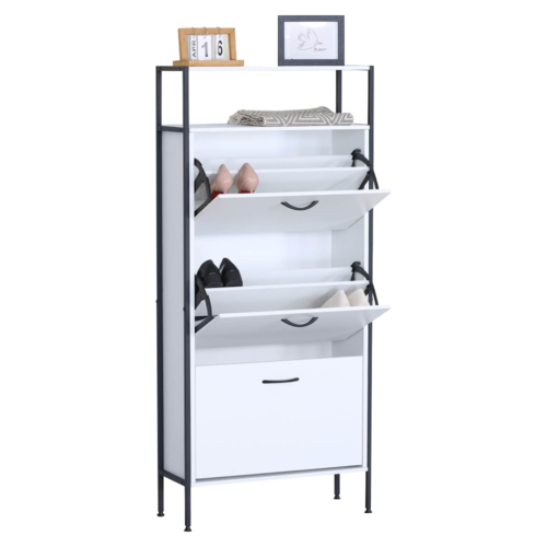 Schuhschrank TREDIS, 3 Etagen, weiß