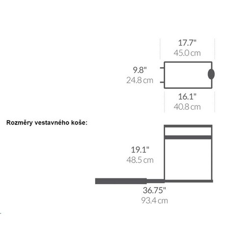 Simplehuman Vestavný odpadkový koš, 30 l