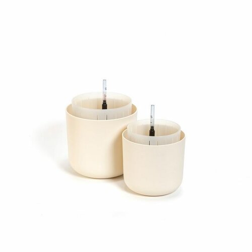 Plastia Selbstbewässernder Pflanzbehälter Tolita Air Creme, 16 cm Durchmesser