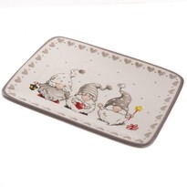 Farfurie Crăciun Spiriduși, din ceramică, 20 x 15,3 cm, gri Farfurie Crăciun Spiriduși, din ceramică, 20 x 15,3 cm, gri