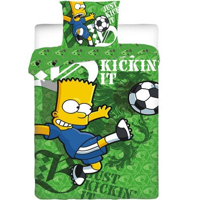 Dětské bavlněné povlečení Bart Simpson Football, 140 x 200 cm, 70 x 90 cm