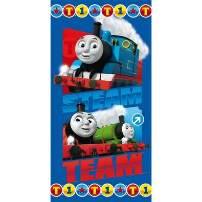 Prosop plajă Trenulețul Thomas Steam Team, 70 x 140 cm