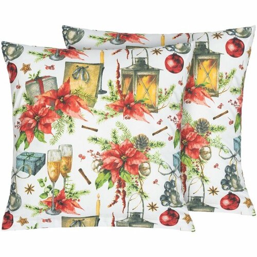 Fețe de pernă de Crăciun Bellatex Poinsettia , 40 × 40 cm, 2 buc.