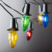 Venkovní osvětlení Šiška barevná, 20x LED Filament žárovky, prodloužení