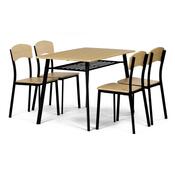 Set de sufragerie Industrial cu 4 scaune,  110 x70 x 76 cm, maro