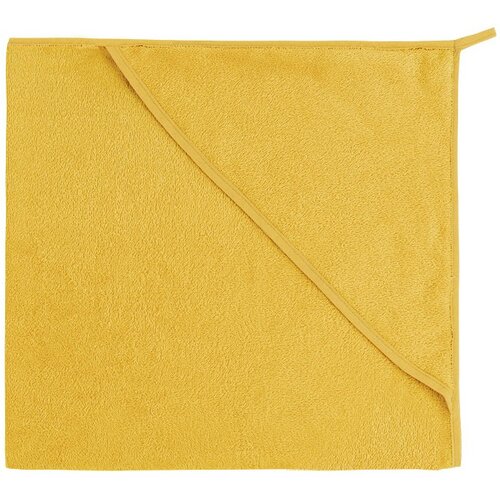 Ręcznik kąpielowy dla bobasów z kapturkiem żółty, 80 x 80 cm