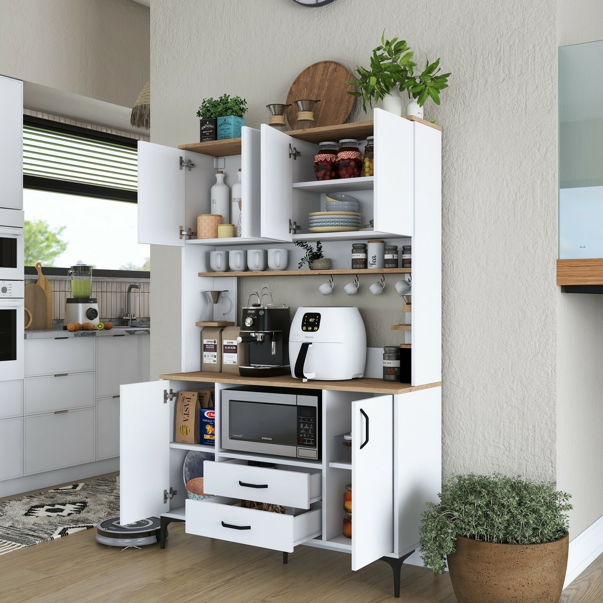 Skriňa Jedy Walnut and White