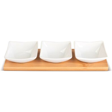 Lamart LT9217 4-delni servirni set skodelicBamboo, 26 x 8 cm