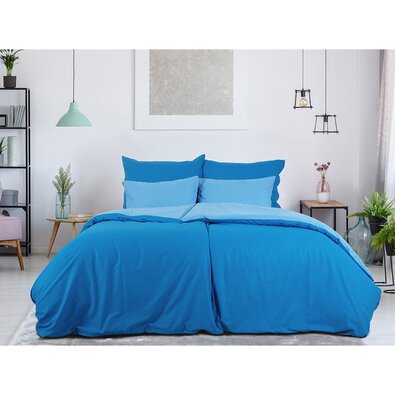 B.E.S. Petrovice Lenjerie de pat din bumbac Double face cobalt/albastru, 140 x 200 cm, 70 x 90 cm