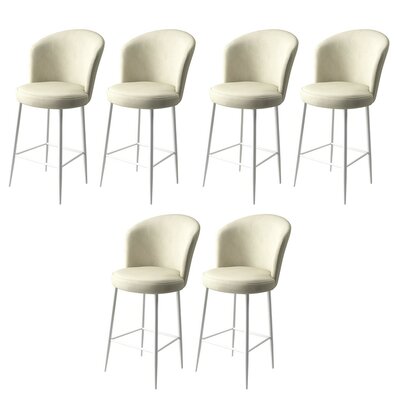 Barstuhl-Set Fora Cream and White, 6 Stück