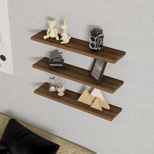 Wandregal Boss Walnut, 3 Stück