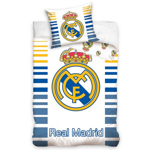 Bavlnené obliečky Real Madrid Stripes, 140 x 200 cm, 70 x 80 cm