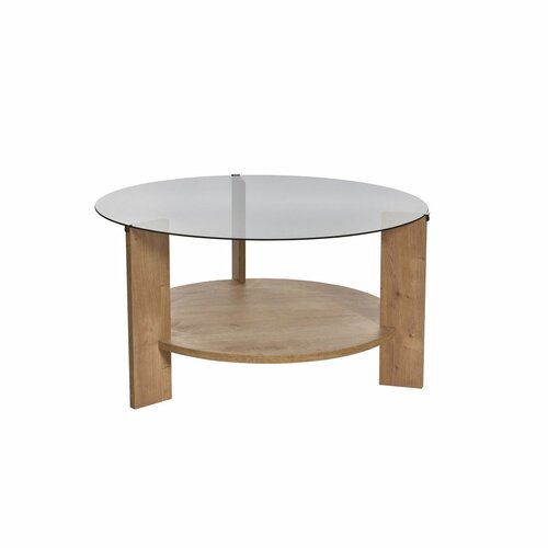 Couchtisch Clara Sapphire Oak mit dunklem Glas