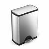 Simplehuman Coș dreptunghiular cu pedală pentrudeșeuri sortate 46 l, oțel
