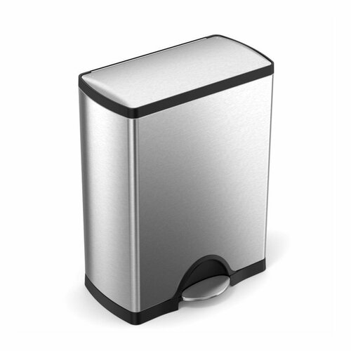 Simplehuman Prostokątny kosz na śmieci z pedałem, 46 l, stal
