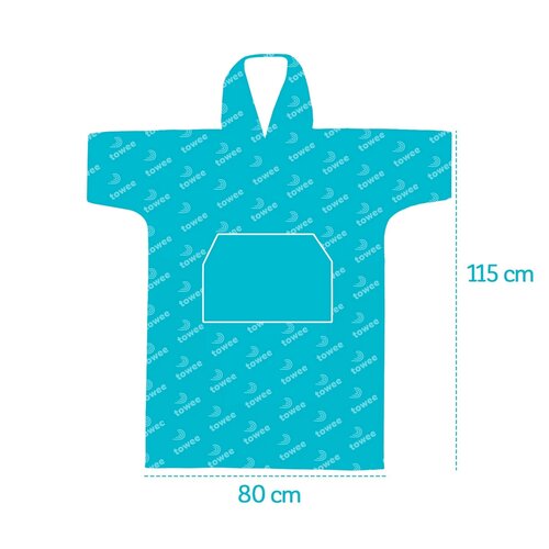 Towee Surf poncho MONO fekete, 80 x 115 cm