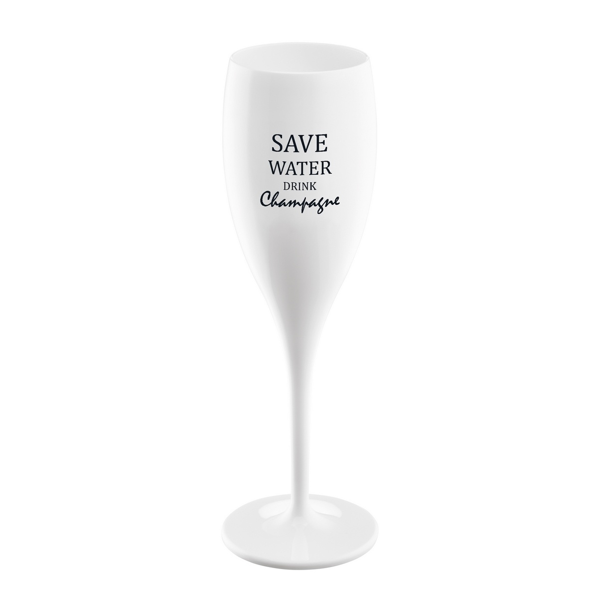 Koziol üvegpohár felirattal – Save water drink champagne