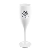 Koziol üvegpohár felirattal - Save water drink champagne