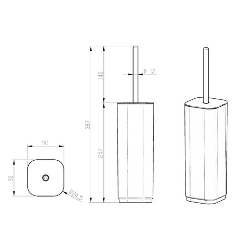 GEDY 633414 Seventy WC-kefe, fekete színű