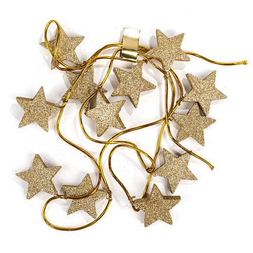 Vianočná girlanda s hviezdami zlatá, 220 cm