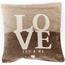 Poszewka na poduszkę Love brązowy, 45 x 45 cm