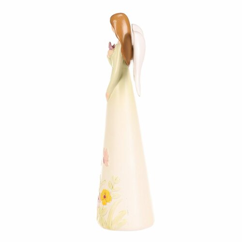 Dekorativna figurica cvetlični angel, rumena, 9 x6 x 21, poliresin