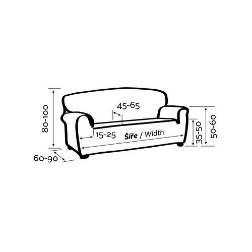 Spannbezug für Sofa Istanbul Grau, 180 - 240 cm