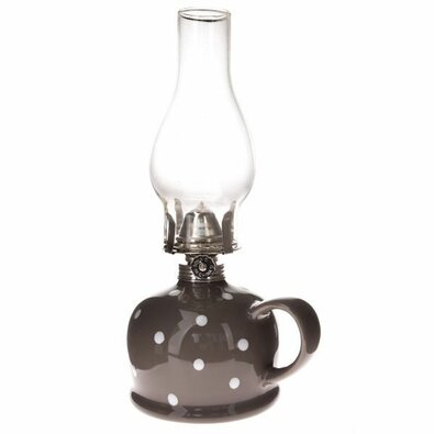 Petrolejová lampa Puntík, 14,7 x 28 x 11 cm, siva