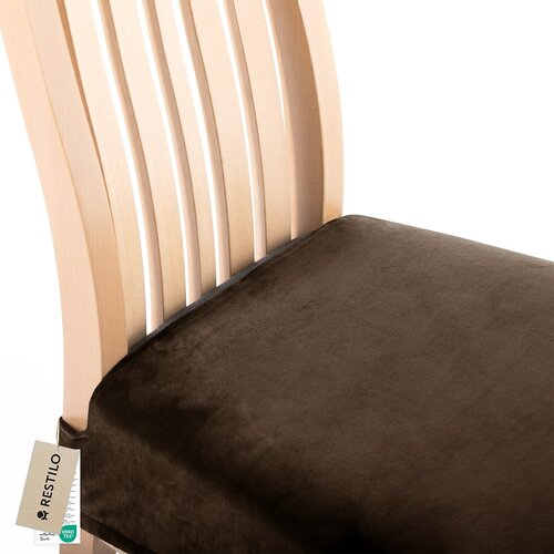 Restilo Spannbezug für Stuhlsitz Sento dunkelbraun, 40 x 40 + 5 cm