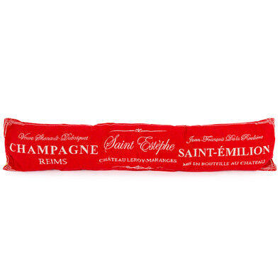 Ozdobný těsnicí polštář do oken Champagne červená, 90 x 20 cm