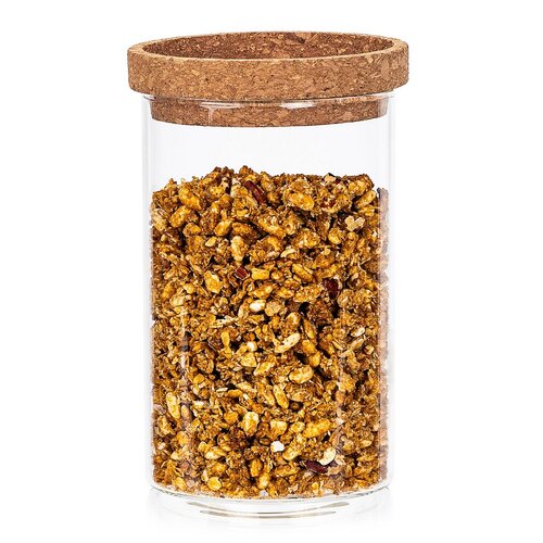4Home Szklany pojemnik do żywności z pokrywką Cork, 850 ml