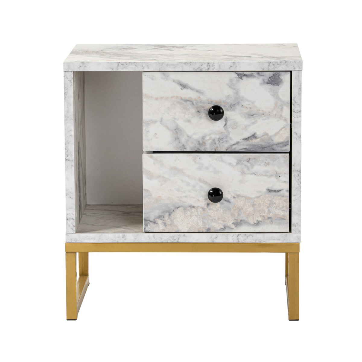 Noční stolek Glimmer Fressia Marble Gold - thumb (1)