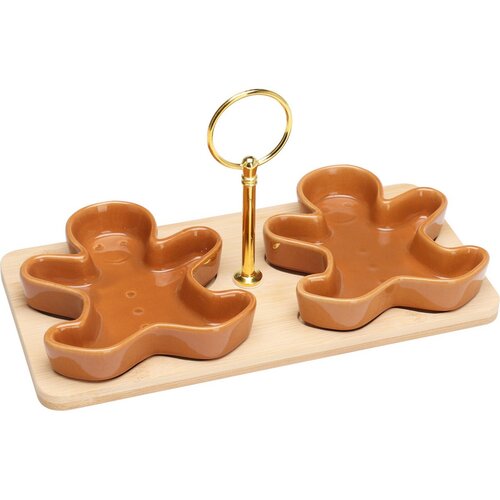 Set mit 2 Servierschalen und Tablett Lebkuchenmann