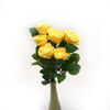 Umělá květina růže žlutá sada 6 ks