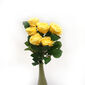 Umělá květina růže žlutá sada 6 ks