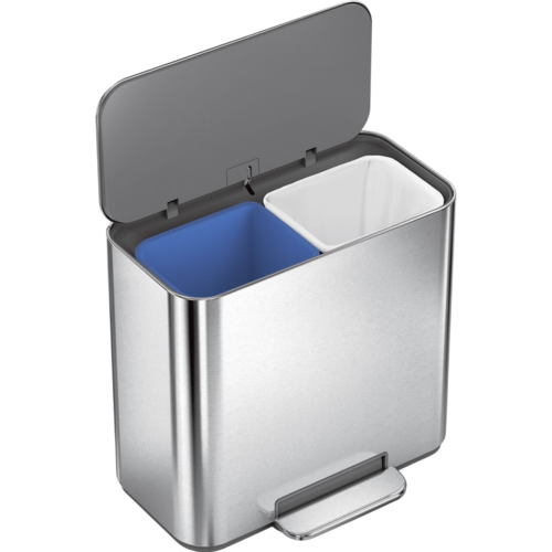 Simplehuman Mini pedálový odpadkový koš na tříděný odpad 15 l, nerez mat