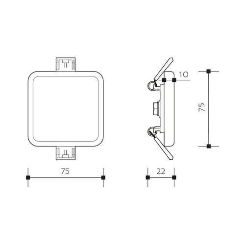 Panlux – oprawa LED do montażu pod sufitem Downlight Square 6 W, naturalna biel