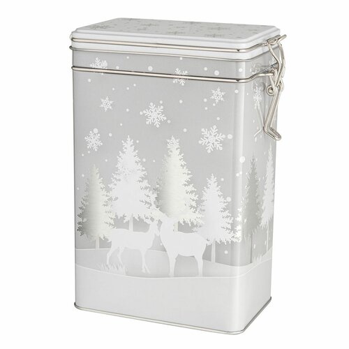 Altom Різдвяна бляшана коробка Срібна ялинка, 12 x 8 x 19 см