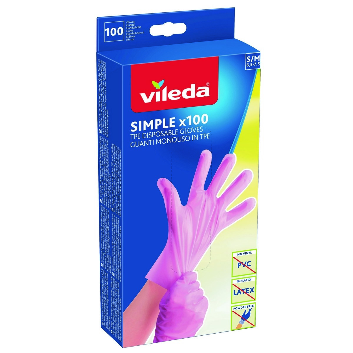 Fotografie Vileda Simple rukavice S/M 100 ks