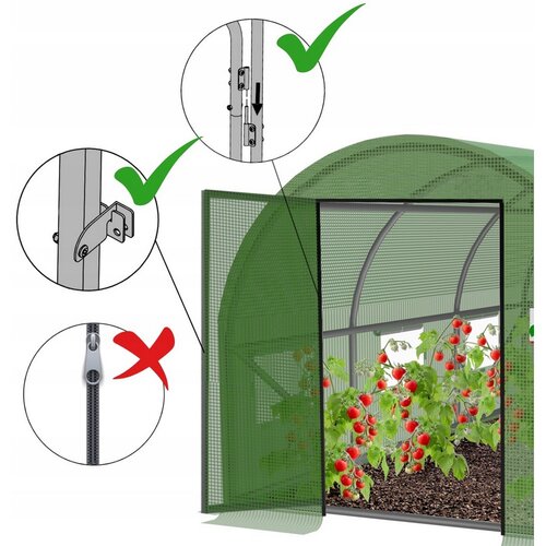 Záhradný fóliovník s pevnými dverami, 400 x 250 x 200 cm