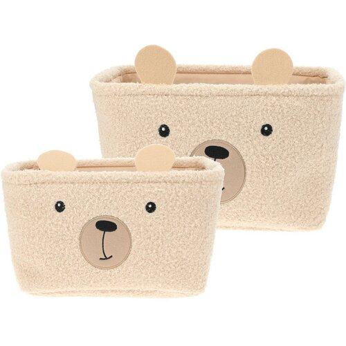 Hatu Набір дитячих кошиків для зберігання Ведмідь, 2 шт., бежевий